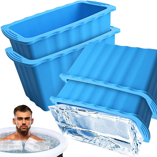 4P Extra Large Ice Block Molds for Ice Bath Tub Cold Plunge Accessories Water Chiller24LB Large Silicone Ice Cube Molds Big Ice Tray for CoolersCold Water Therapy Ice Bath Cold Plunge Accessories